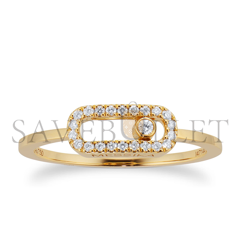 Mes1kaa 18ct yellow gold move uno 0.09cttw d1am0nd pave ring 4705-yg